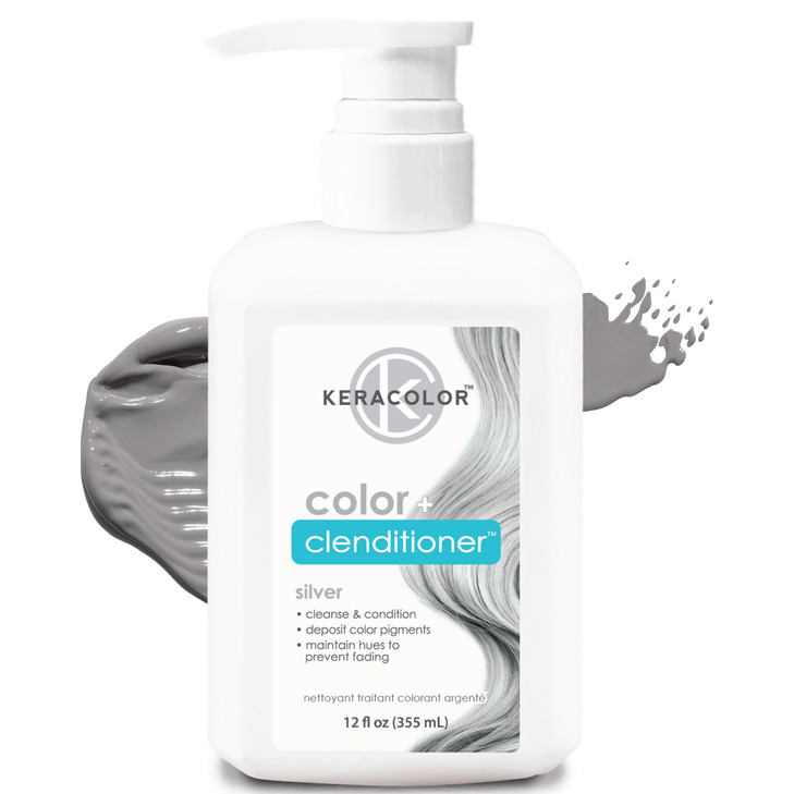 KERACOLOR Clenditioner SILVER Hair Dye Semi Permanent Hair Color Depositing Conditioner Crueltyfree 12 Fl Oz