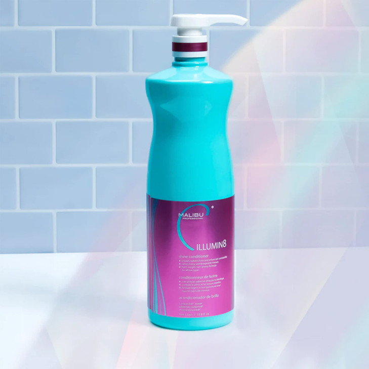 Malibu C ILLUMIN8 Shine Conditioner 338 oz Concentrate for Hair Shine Manageability Lightweight NonGreasy Hair Condition