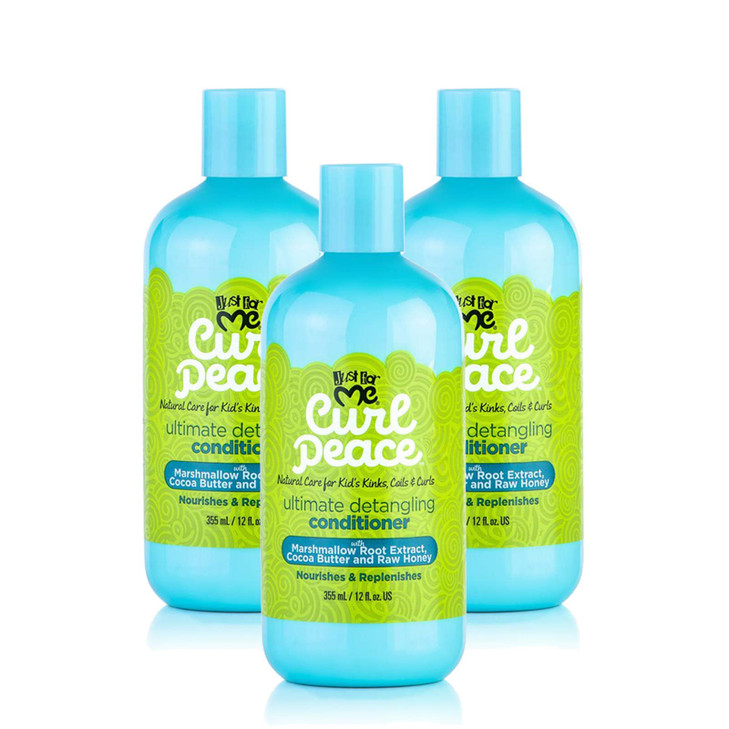 Just For Me Curl Peace Ultimate Detangling Conditioner 3 Pack Nourishes Replenishes Contains Marshmallow Root Extract Co