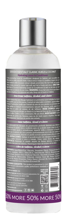 Design Essentials Kukui And Coconut Hydrating LeaveIn Conditioner Sulfate Free 340 g 12 oz