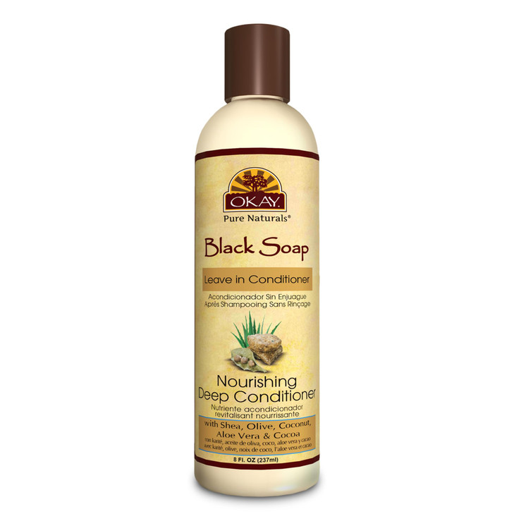 OKAY African Black Soap Leave In Conditioner 8 Fluid Ounce
