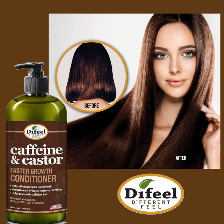Difeel Caffeine Castor Conditioner for Faster Hair Growth 338 oz