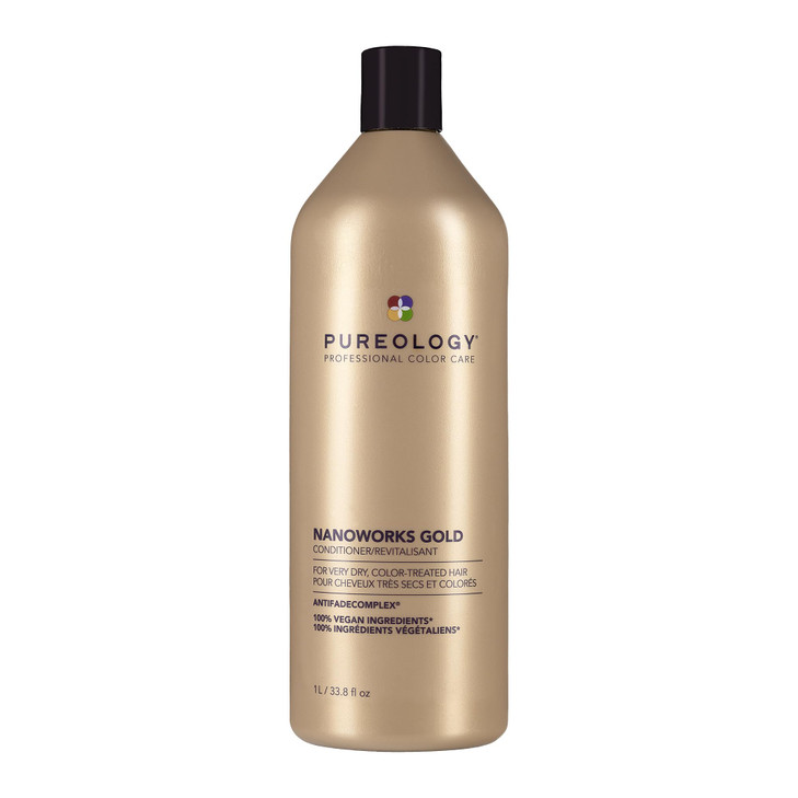 Pureology Nanoworks Gold Conditioner For Very Dry ColorTreated Hair Restores Strengthens Hair SulfateFree Vegan Updated