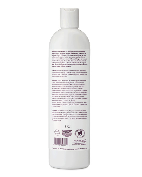SalonLogic Everyday Clean Pure Conditioner Lavender Salon Quality Products Naturally Scented Repairs Damaged Hair Hydrat