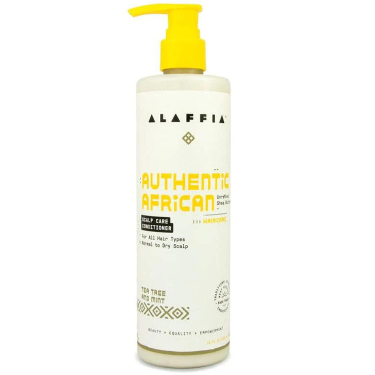 Alaffia Hair Care Authentic African Black Soap Scalp Care Conditioner Soothing Tea Tree Mint 12 Fl Oz