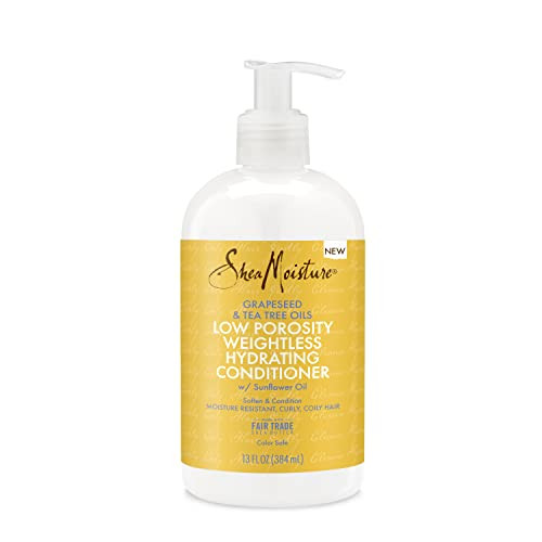 SheaMoisture Low Porosity Weightless Hydrating Conditioner For Moisture Resistant Curly Coily Hair Lightweight Hair Cond