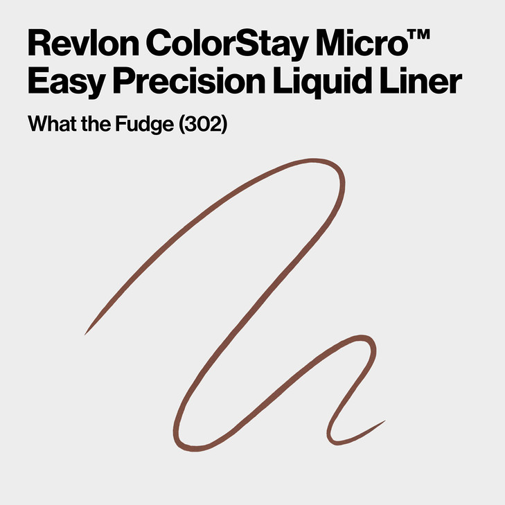 REVLON ColorStay Micro Easy Precision Liquid Eyeliner, Waterproof, Smudgeproof, Longwearing with Felt Tip Applicator, 302 What the Fudge, 0.057 fl oz
