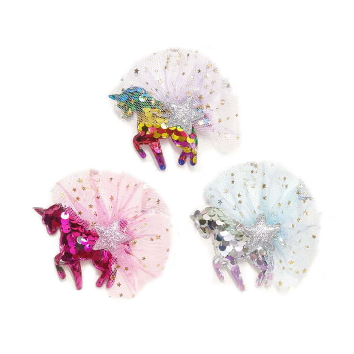 3 Pack Hair Clips for Kids Costume Party Cute Unicorn Clips for Little Girls, Shine and Beautiful, Christmas Gift for Girls