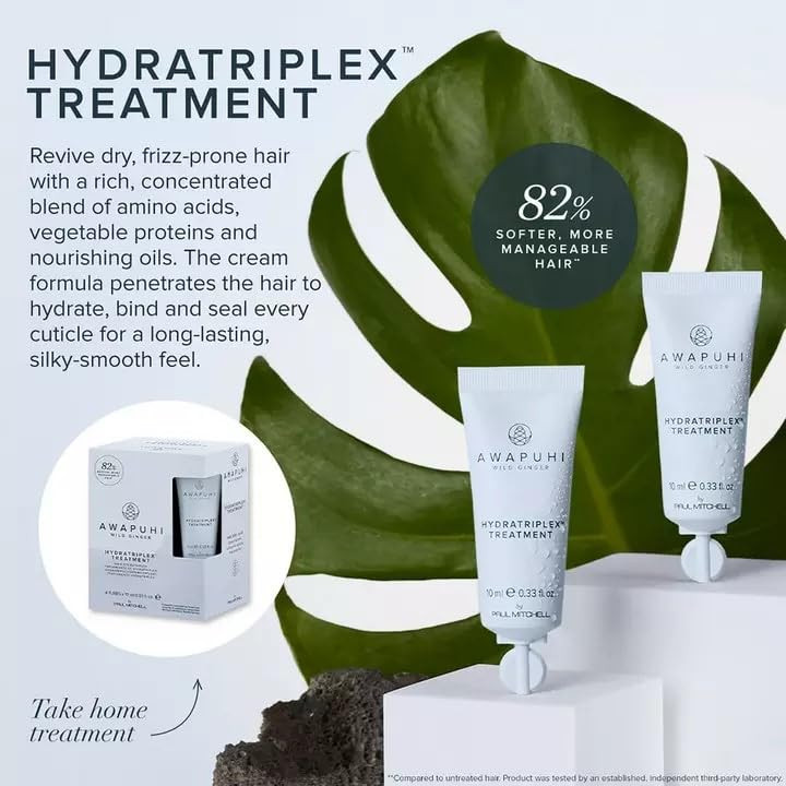 Awapuhi Wild Ginger by Paul Mitchell HydraTriplex Treatment 4Pack Ideal For Dry FrizzProne Hair