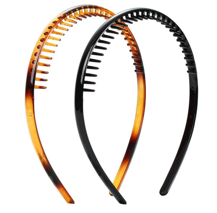 Duehut HLLMX 2 PCS Teeth Comb Hairband Plastic Headband Hair Hoop Plastic Sharks Teeth Comb Headband Non-slip Hair Hoop Accessory for Women Girls Lad