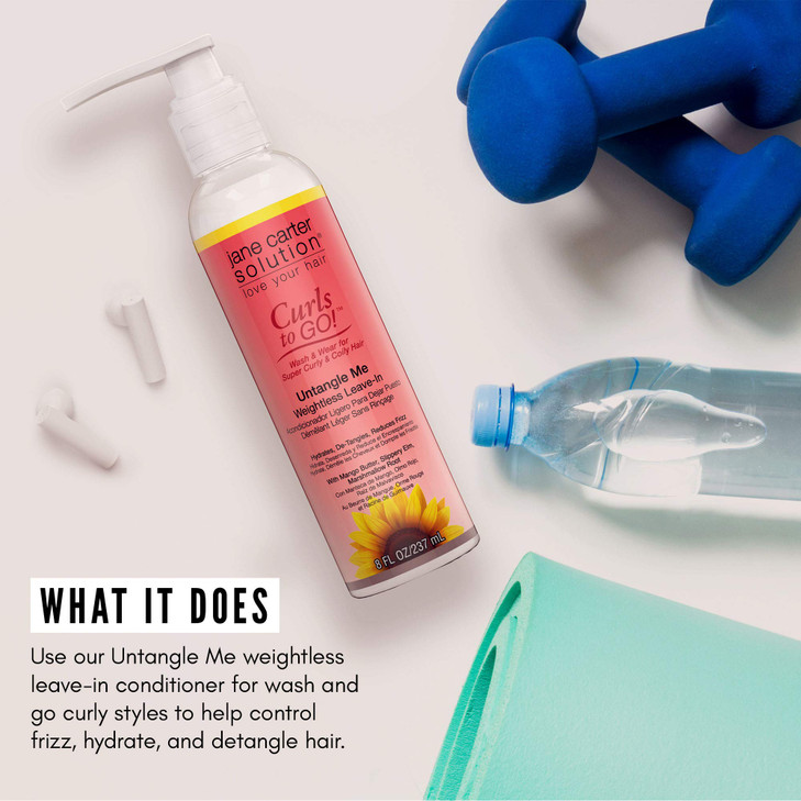 JANE CARTER SOLUTION Curls to Go Untangle Me Weightless LeaveIn Conditioner 8oz Nourishing Moisturizing No Buildup