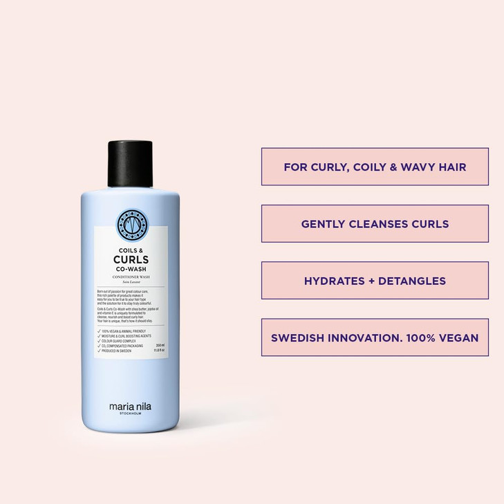 Maria Nila Coils Curls CoWash 118 Fl Oz For Curly Wavy Hair Jojoba oil to Stay Hydrated while Washing Shea butter for Cu