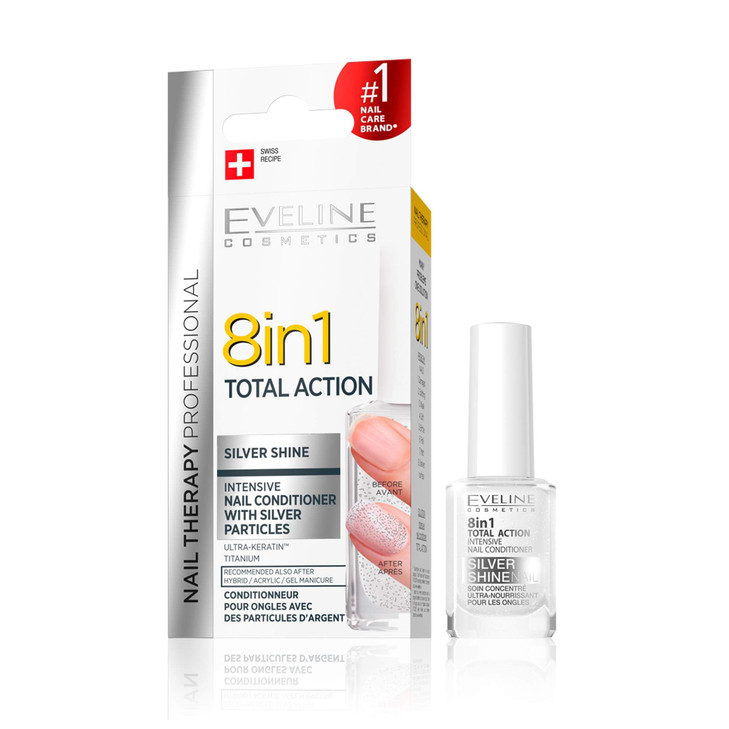Total Action 8 in 1 Intensive Nail Therapy Conditioner with Silver Shine 12 ml