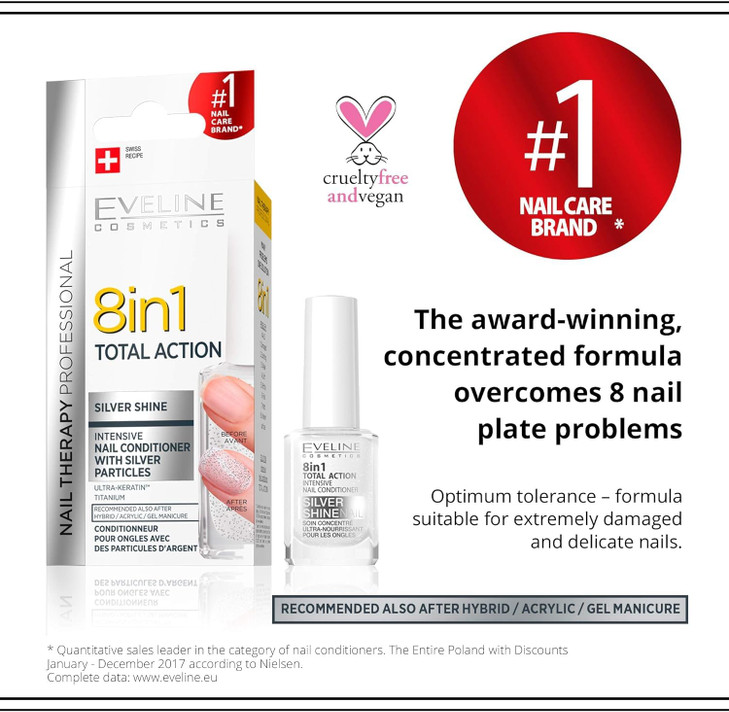Total Action 8 in 1 Intensive Nail Therapy Conditioner with Silver Shine 12 ml