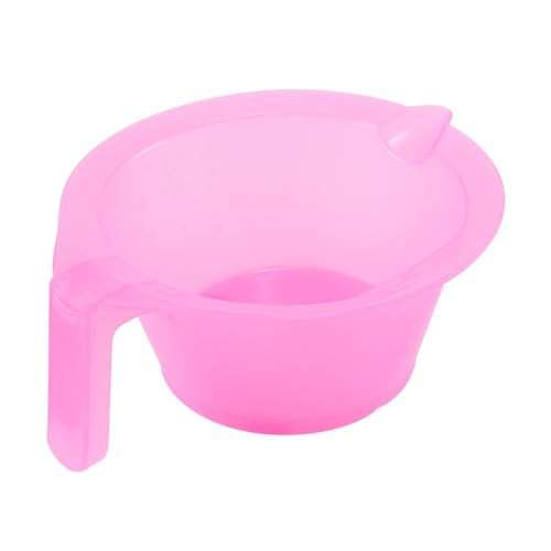 FOMIYES 3Pcs Pink Hair Dye Bowls with Handle Plastic Hair Color Mixing Tools for Salon and Home Use