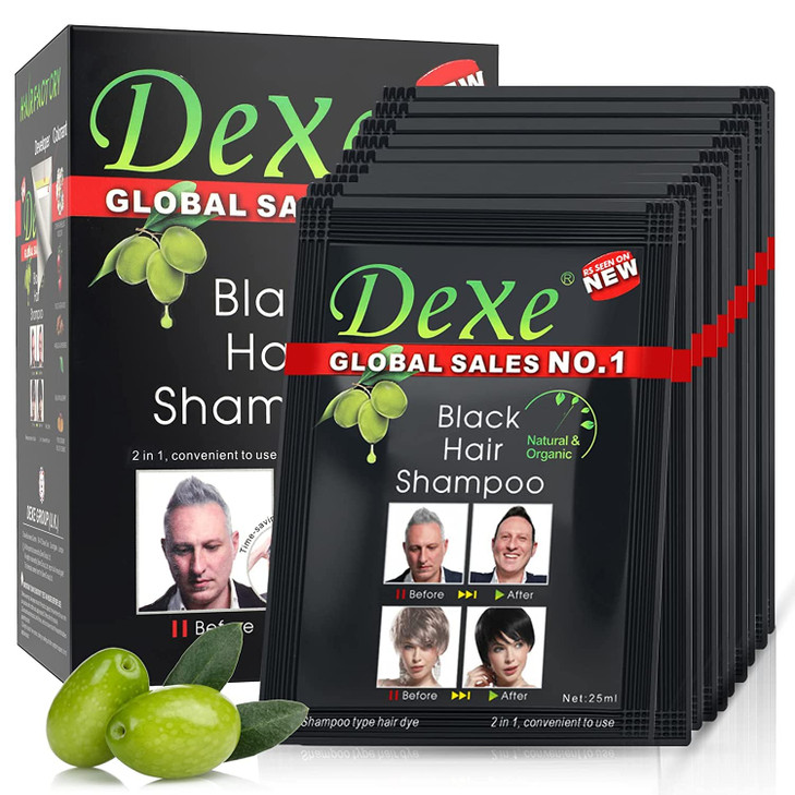 Instant Hair Dye Black Hair Shampoo 3 Black Colour Simple to Use Last 30 days Natural Ingredients