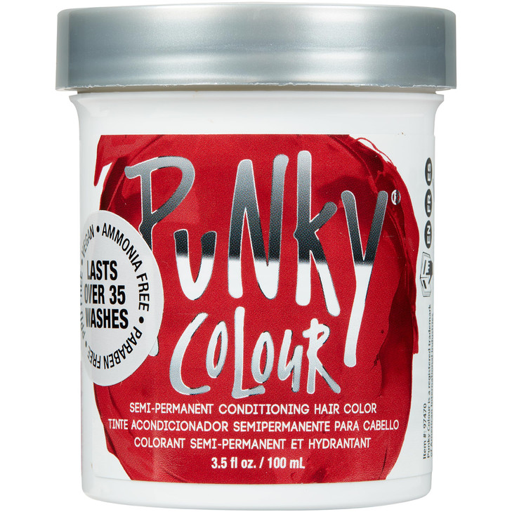 Punky Vermillion Red Semi Permanent Hair Color Vegan CrueltyFree Conditioning Hair Dye Lasts Up to 35 Washes 35 fl oz