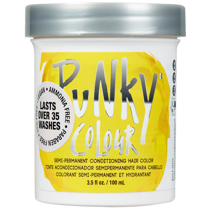 Punky Bright Yellow Semi Permanent Hair Color Vegan CrueltyFree Conditioning Hair Dye Lasts Up to 35 Washes 35 fl oz