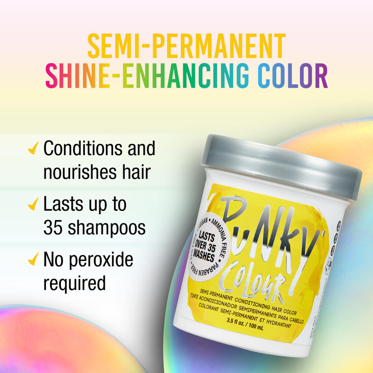 Punky Bright Yellow Semi Permanent Hair Color Vegan CrueltyFree Conditioning Hair Dye Lasts Up to 35 Washes 35 fl oz