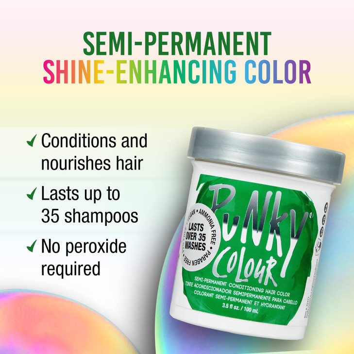 Punky Apple Green Semi Permanent Hair Color Vegan CrueltyFree Conditioning Hair Dye Lasts Up to 35 Washes 35 fl oz