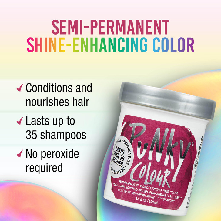 Punky Rose Red Semi Permanent Hair Color Vegan CrueltyFree Conditioning Hair Dye Lasts Up to 35 Washes 35 fl oz