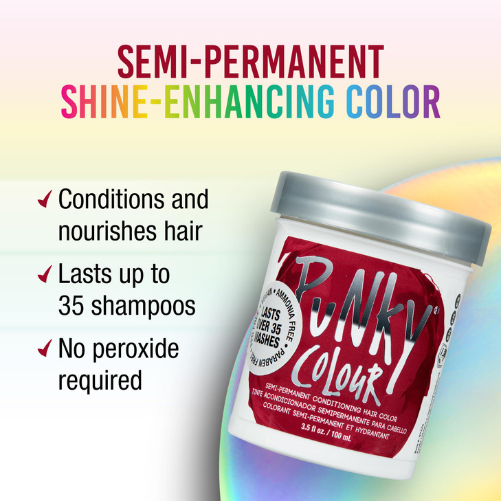 Punky Red Wine Semi Permanent Hair Color Vegan CrueltyFree Conditioning Hair Dye Lasts Up to 35 Washes 35 fl oz