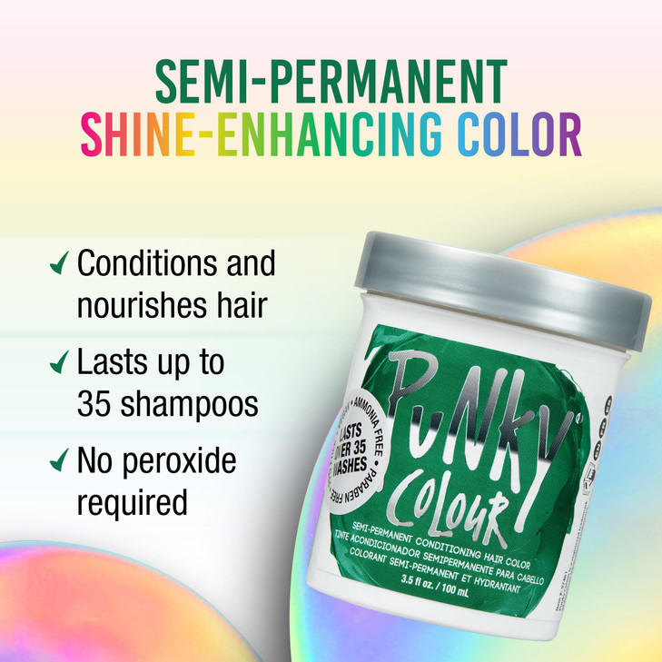 Punky Alpine Green Semi Permanent Hair Color Vegan CrueltyFree Conditioning Hair Dye Lasts Up to 35 Washes 35 fl oz