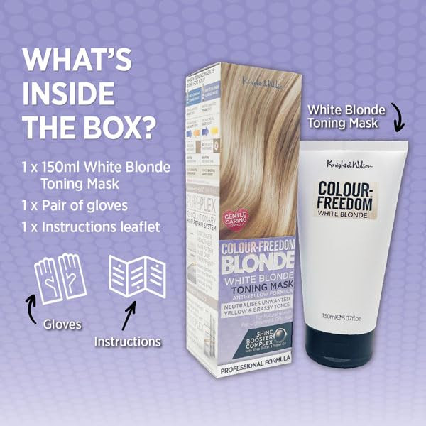 Blonde Hair Toner Professional Deep Conditioning Hair Mask that Neutralizes Yellow Brassy Tones Cruelty Free Vegan By Kn
