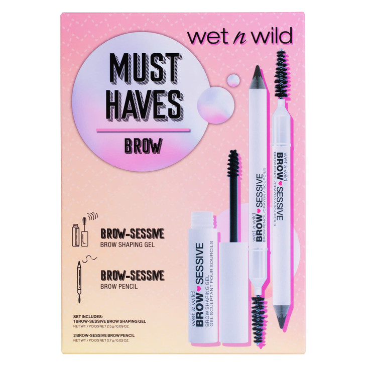 wet n wild MustHave Brow Kit Eyebrow Pencils Spoolie Brush Clear Brow Gel 1180440