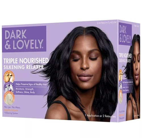 SoftSheenCarson Dark and Lovely Triple Nourished Silkening Relaxer NoLye Regular Strength with Shea Butter Jojoba and Av
