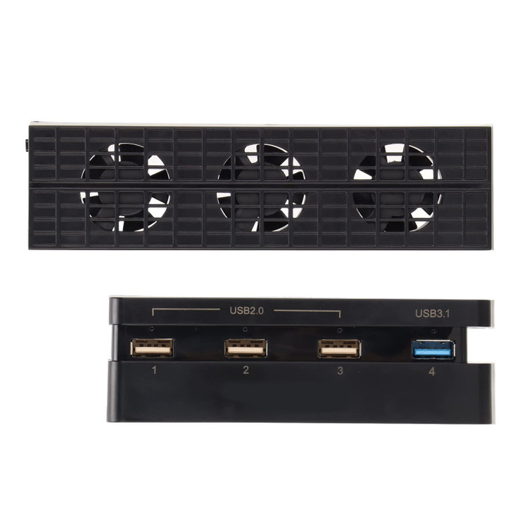 Cooling Fan and USB Hub for Slim,Automatic Temperature Sensor Controlled Cooler and 4-Port USB 2.0/3.1 Adapter Splitter for Slim Gaming Console