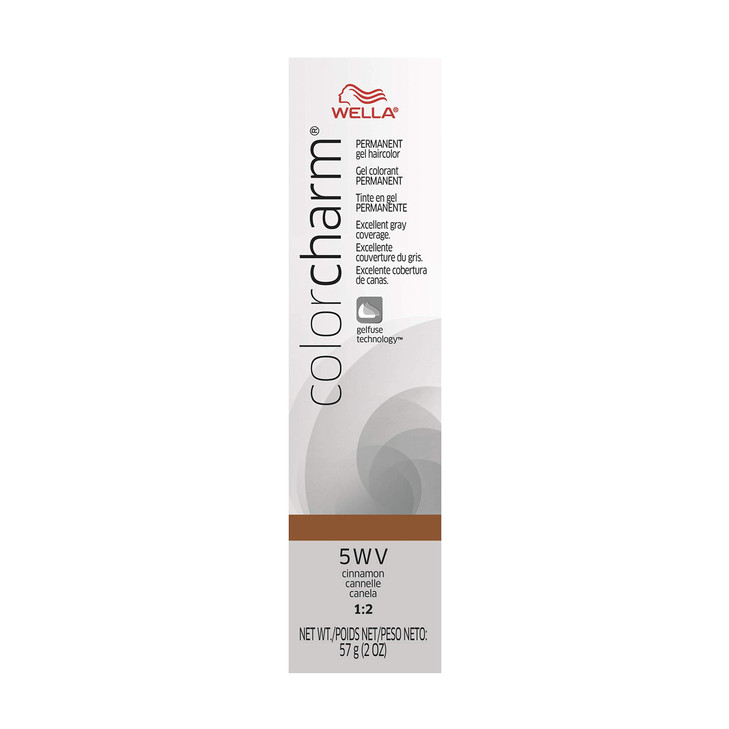 WELLA colorcharm Permanent Gel Haircolor With Long Lasting Gelfus Technology For Gray Coverage 5WV Cinnamon 2 oz