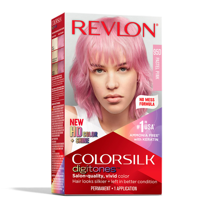 Revlon ColorSilk Digitones Permanent Hair Color with Keratin 95D Pastel Pink 1 Count