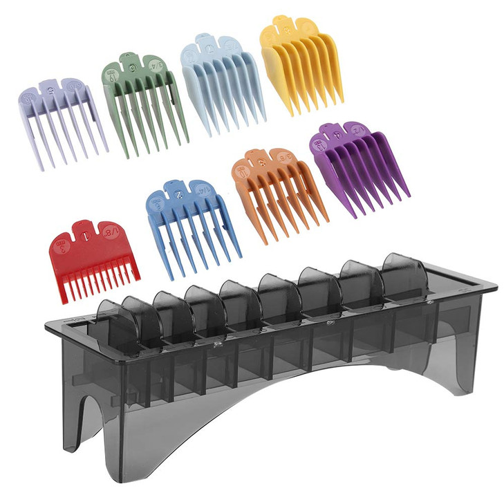 Professional Storage Case for Hair Clipper Combs, Rectangular Plastic Organizer Box, 10-Blade Capacity, Trimmer Accessories Holder