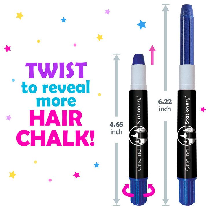 Original Stationery Hair Chalk Pens for Girls Ages 7 10Pack Washable Temporary Hair Color Set for Kids with Metallic Vib