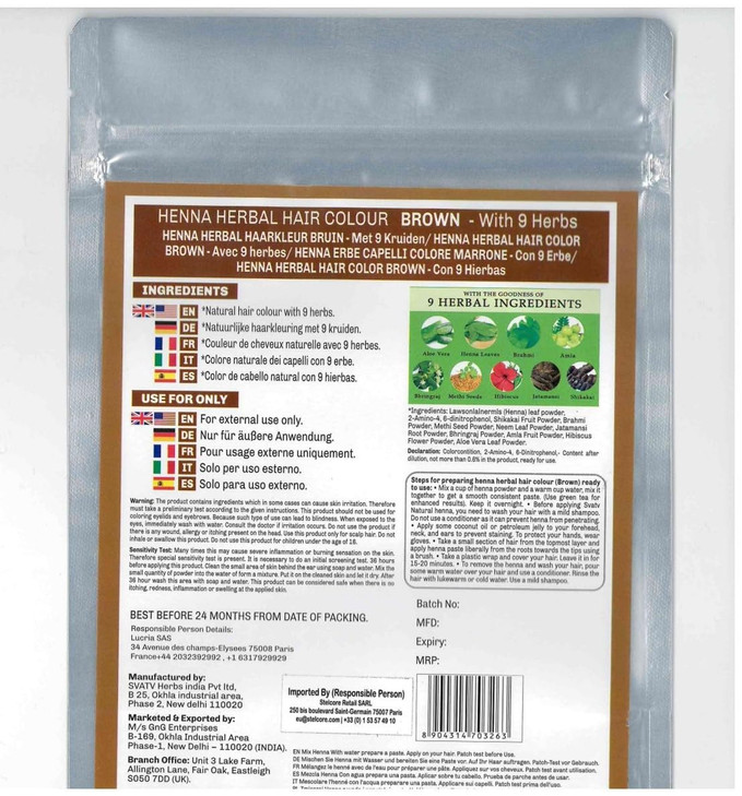 SVATV Black Henna Hair Color with Goodness of 9 Herbs Black Henna Mehndi for Hair Make Hair Soft Shiner Natural Hair Col