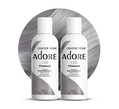 Adore Semi Permanent Hair Color 155 Titanium 2 Pack Vegan CrueltyFree Grey Hair Dye No Ammonia No Peroxide No Alcohol 4