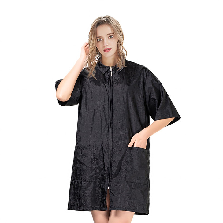 TopTie Hair Grooming Smock Jacket Haircut Cape Apron Vest for Dog Groomers Nail SPA SalonBlackL
