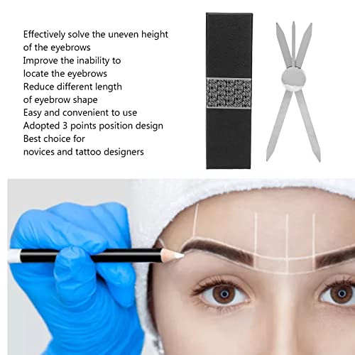 Sonew Adjustable Eyebrow Ruler Stainless Steel Eyebrow Positioning Makeup Measuring Tool Silver
