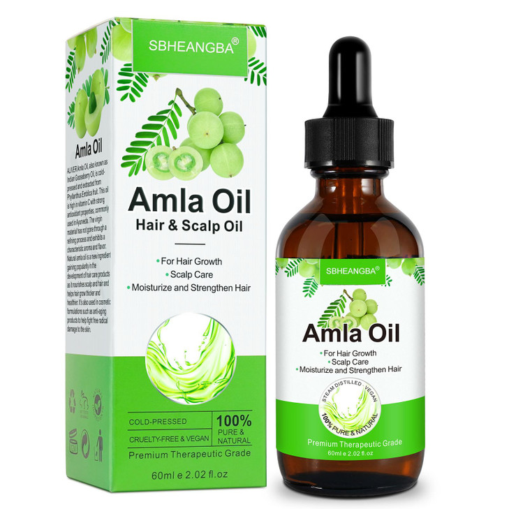 SBHEANGBA Cold Pressed Amla Oil 100% Pure Natural Organic for Hair Growth, Moisturize Healthy and Strengthen Hair, Nourishes Scalp Hair Treatment Oil