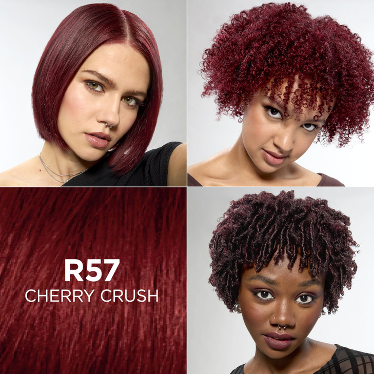 LOreal Paris Feria MultiFaceted Shimmering Permanent Hair Color R57 Cherry Crush Intense Medium Auburn Pack of 1 Hair Dy