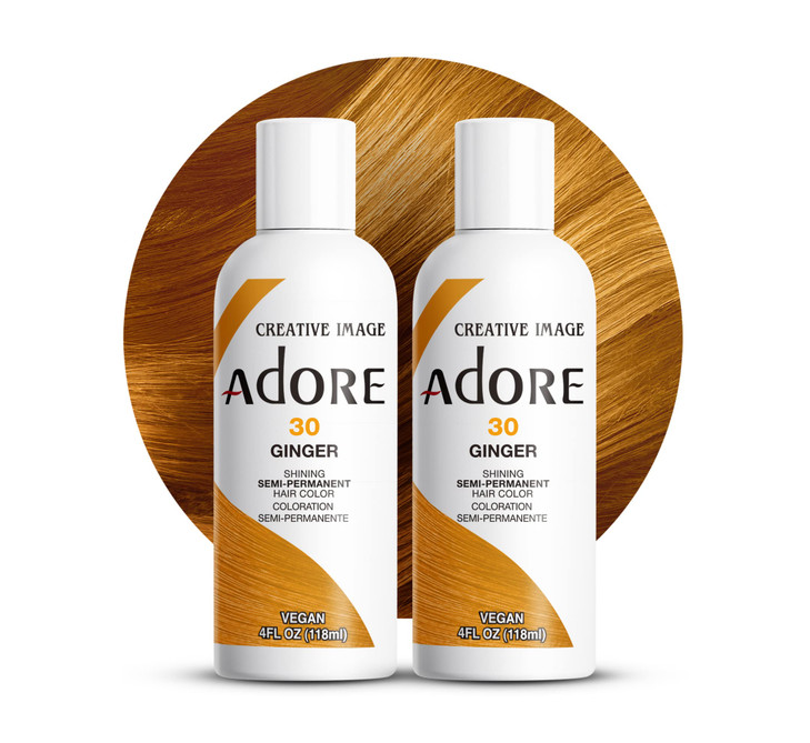 Adore Semi Permanent Hair Color 030 Ginger 2 Pack Vegan CrueltyFree Orange Hair Dye No Ammonia No Peroxide No Alcohol 4