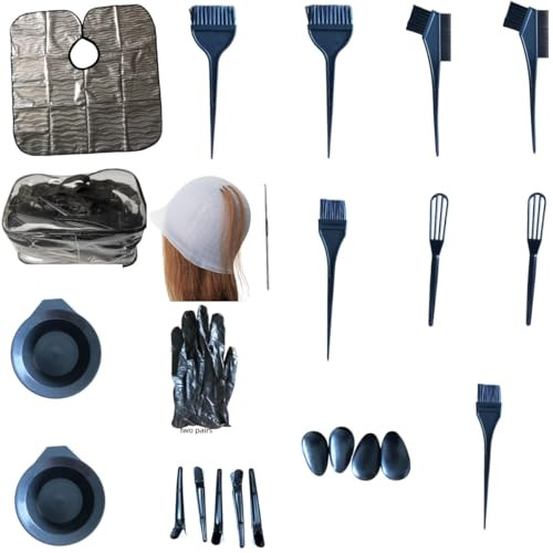 Hair dye Color kit Hair dye Brush and Bowl Set Hair dye Tools BrushCapBowlEar CoverGloves Color Hair DIY Tools Color Hai