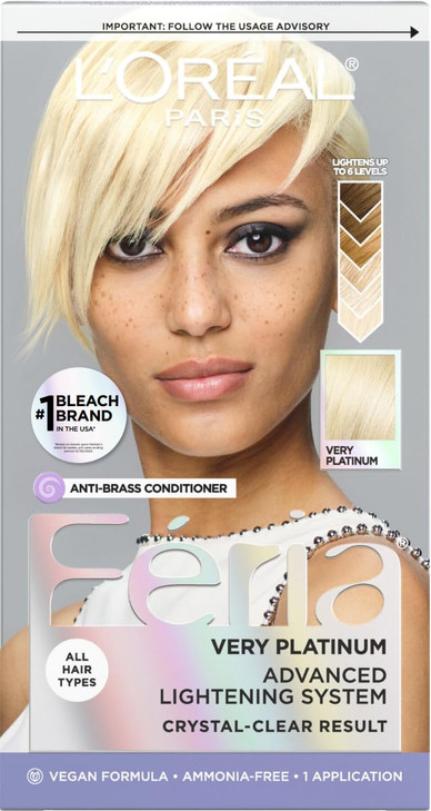 LOreal Paris Feria MultiFaceted Shimmering Permanent Hair Color Very Platinum Pack of 1 Hair Dye Kit