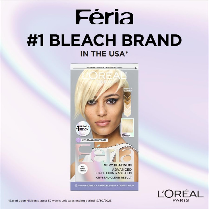 LOreal Paris Feria MultiFaceted Shimmering Permanent Hair Color Very Platinum Pack of 1 Hair Dye Kit