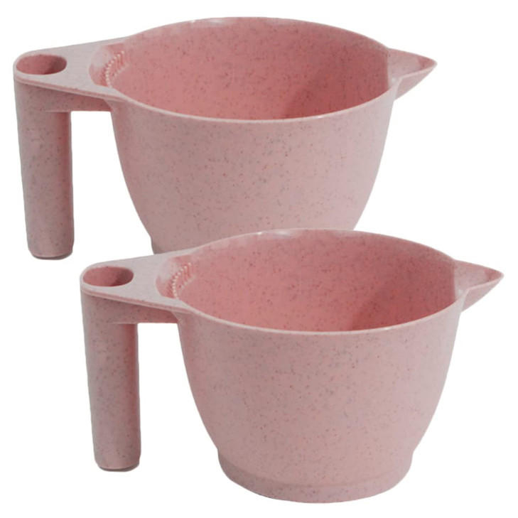 minkissy Hair Dye Mixing Bowl 2Pack Portable Plastic Color Bowls with Ergonomic Handles for Salon and Home Hair Coloring
