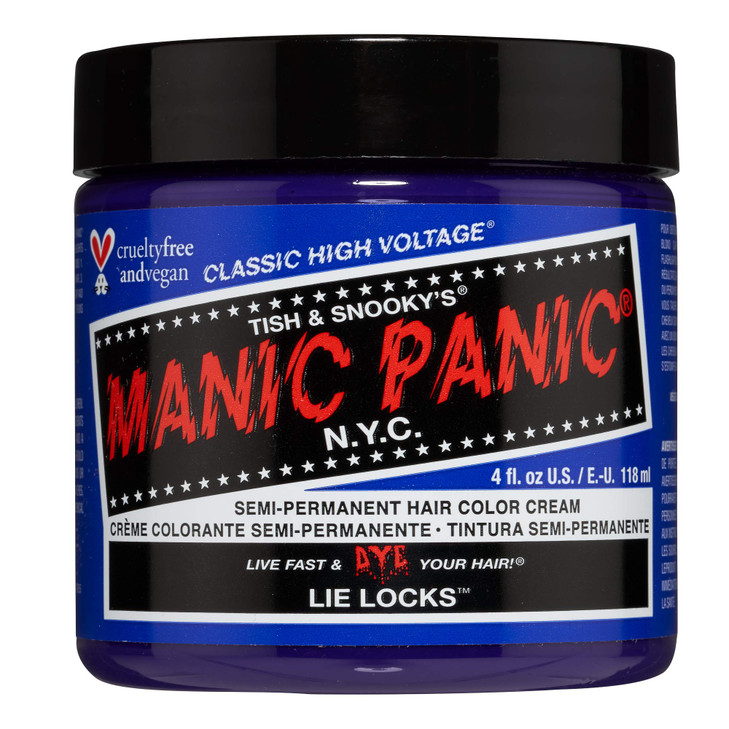 MANIC PANIC Classic Lie Locks Semi Permanent Hair Color Medium Indigo Purple Hair Dye for Women Men That Lasts 46 Weeks