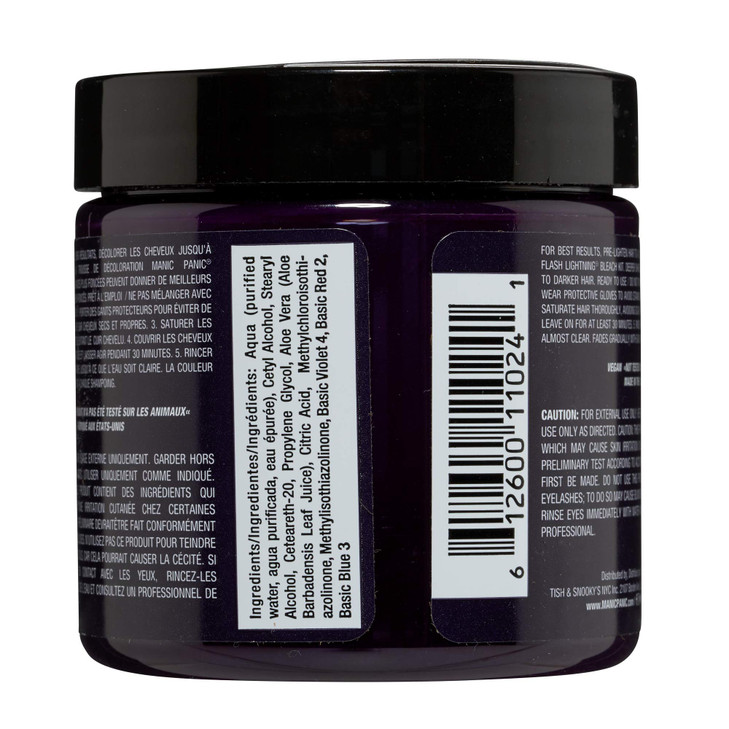 MANIC PANIC Classic Purple Haze Semi Permanent Hair Color Warm Dark Purple Hair Dye for Women Men That Lasts 46 Weeks Ve