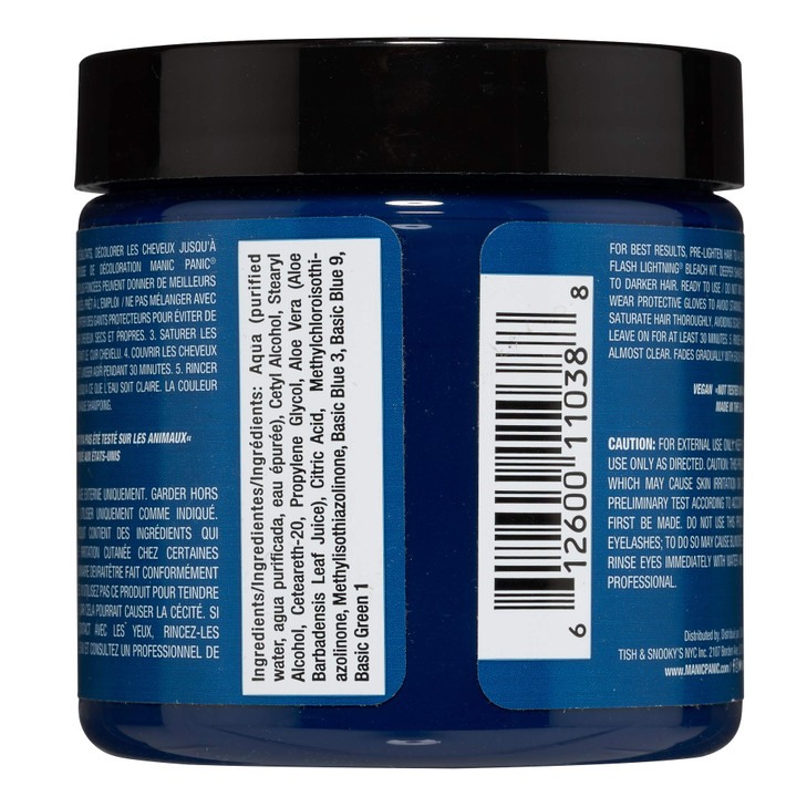 MANIC PANIC Classic Voodoo Blue Semi Permanent Hair Color Dark Greenish Blue Hair Dye for Women Men That Lasts 46 Weeks