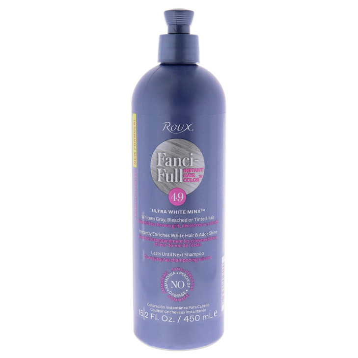 Roux FanciFull Instant Hair Color Rinse 49 White MinxTemporarily Evens Tones Blends Away Gray 152 Oz